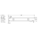 Barre appui pli HEWI Duo (A), p-p, L 900 mm, bross&eacute;