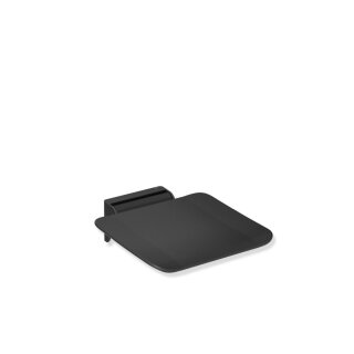 Siège pliable HEWI 350x415 mm, th, siège plastique noir mat/noir mat