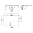 HEWI fold shower seat, L-shaped (USA) ri st. steel, W 31 7/8 inch, D 22 13/16&rdquo;