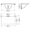 HEWI DU fold seat, rect (USA) Sys 900, chrome, width 26...