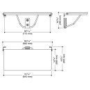 HEWI DU fold seat, rect (USA) Sys 900, chrome, W 31 7/8...