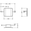 HEWI Back support (BS), System 900, left wall, right support handle (A), chrome anthracite grey