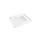 HEWI washbasin, splashback, angular bowl, 650x550 mm, wo tap hole