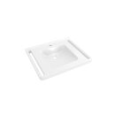 HEWI washbasin, splashback, angular bowl, 650x550 mm, 1 tap hole