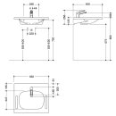 HEWI product set washbasin and ftg, Washb M40.11.501 and ftg AQ1.12M10340