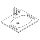 HEWI product set washbasin and ftg, Washb M40.11.501 and ftg AQ1.12M10440