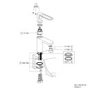 HEWI single lever washbasin mixer, chromed, round