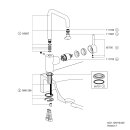 HEWI single lever washbasin mixer, chrome-plated, round tube D 20