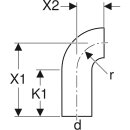 Geberit 360055161 PE Bogen 90Gr mit langem Schenkel
