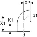 Geberit 363062161 PE Bogen 90Gr reduziert mit langem