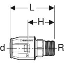 Geberit 652553001 PushFit &Uuml;bergang mit AG Ms d25-R1