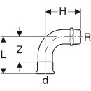 Geberit 20501 Mapress C-Stahl &Uuml;bergangsbogen 90Gr