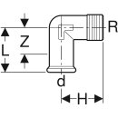 Geberit 21609 Mapress C-Stahl &Uuml;bergangswinkel 90Gr