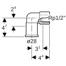 Geberit 21660  Mapress C-Stahl &Uuml;bergangswinkel 90Gr