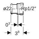 Geberit 21805  Mapress C-Stahl &Uuml;bergang mit IG