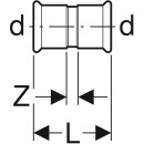 Geberit 34103  Mapress Edelstahl Muffe d22