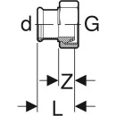 Geberit 34158 Mapress Transition en acier inoxydable