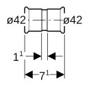 Geberit 34606 Mapress Kupfer Muffe (Gas) d42