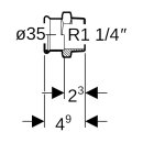 Geberit 34672  Mapress Kupfer &Uuml;bergang mit AG (Gas)