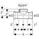 Geberit 34737  Mapress Kupfer T-St&uuml;ck mit IG