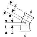 Geberit 36121  Mapress Edelstahl Bogen 30Gr d15