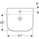 Geberit 500227011 Smyle Waschtisch, 55x48cm