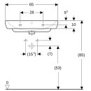 Geberit 500230018 Smyle Waschtisch, 65x48cm