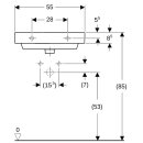 Geberit 500259018 Smyle Square Waschtisch, 55x44cm