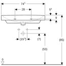 Geberit 500249011 Smyle Square Waschtisch, 75x48cm