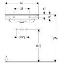 Geberit 500530011 Xeno2 Waschtisch, 60x48cm