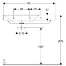 Geberit 500533011 Xeno2 Waschtisch m. Ablg. re, 90x48cm