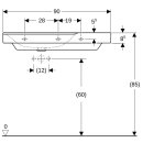 Geberit 500534011 Xeno2 Waschtisch m. Ablg. re, 90x48cm