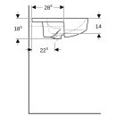 Geberit 500782002 VariForm Halbeinbauwaschtisch, rund