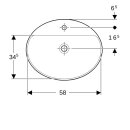 Geberit 500727012 VariForm Einbauwaschtisch, oval
