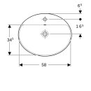 Geberit 500725002 VariForm Einbauwaschtisch, oval