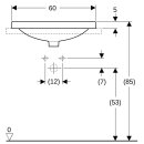 Geberit 500733012 VariForm Einbauwaschtisch, elliptisch
