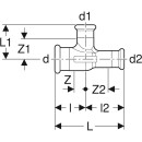 Geberit 61192  Mapress C-Stahl T-St&uuml;ck reduziert