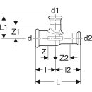 Geberit 61194  Mapress C-Stahl T-St&uuml;ck reduziert