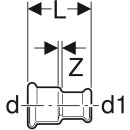 Geberit 62022  Mapress Kupfer &Uuml;bergangsmuffe Rg