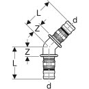 Geberit 62624245005 Mepla Angle pvdf 45Gr d50