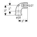 Geberit 63884 Mapress Angle de transition cuivre 90Gr