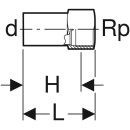 Geberit 63559 Mapress Kupfer &Uuml;bergang mit IG