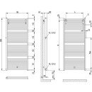 KERMI DUN2D1500902LXK Duett-D BH 1492x74x934mm QN1953, wei&szlig;, Anschl. li., NA500