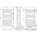 KERMI ER01M080075WXXK Basic-50 gebogen BH804x70x749mm QN551, glanzsilber