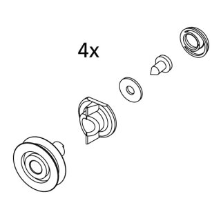 Kermi 2533892 EBIN015 Set Laufrolle oben