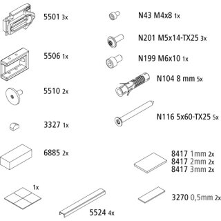 Kermi 2535698 EBNI004 Set Montagekleinteile