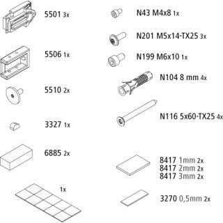 Kermi 2535463 EBNI001 Set Montagekleinteile