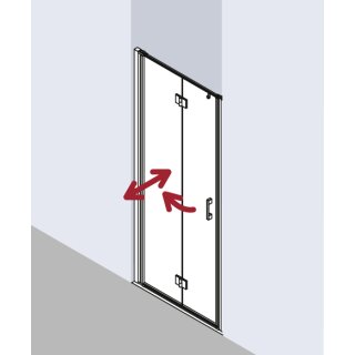 Kermi LI2SR10020VPK Pendel-Falttür Liga 2SR 1000x