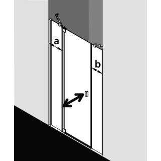 Kermi RA1AR153181YK Pendeltür Raya 1AR 1530x