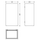 HEWI paper waste bin 60 l Stainless steel, without lid